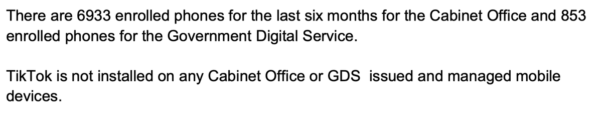 DominicGCox's tweet photo. #TikTok ban on Gov phones is nothing new for most. From FOI's I filed back in September 2022 - #DWP, #DIT & #DCMS already banned the app on #WorkPhones (@NifS / @p_j_chappell / @charleshymas) https://t.co/iHcxGKfoMM