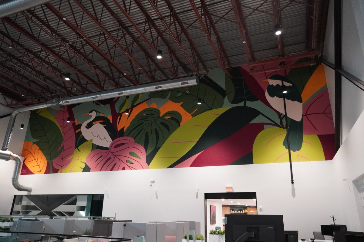 AcousticsExpert's tweet photo. Our team is so excited to be installing the finishing touches in @rapid7's office in Tampa, FL. 🤩

These custom designed acoustic treatments elevate the layout while providing top-notch sound absorption + echo reduction. #acoustics https://t.co/0hwea9yc2V