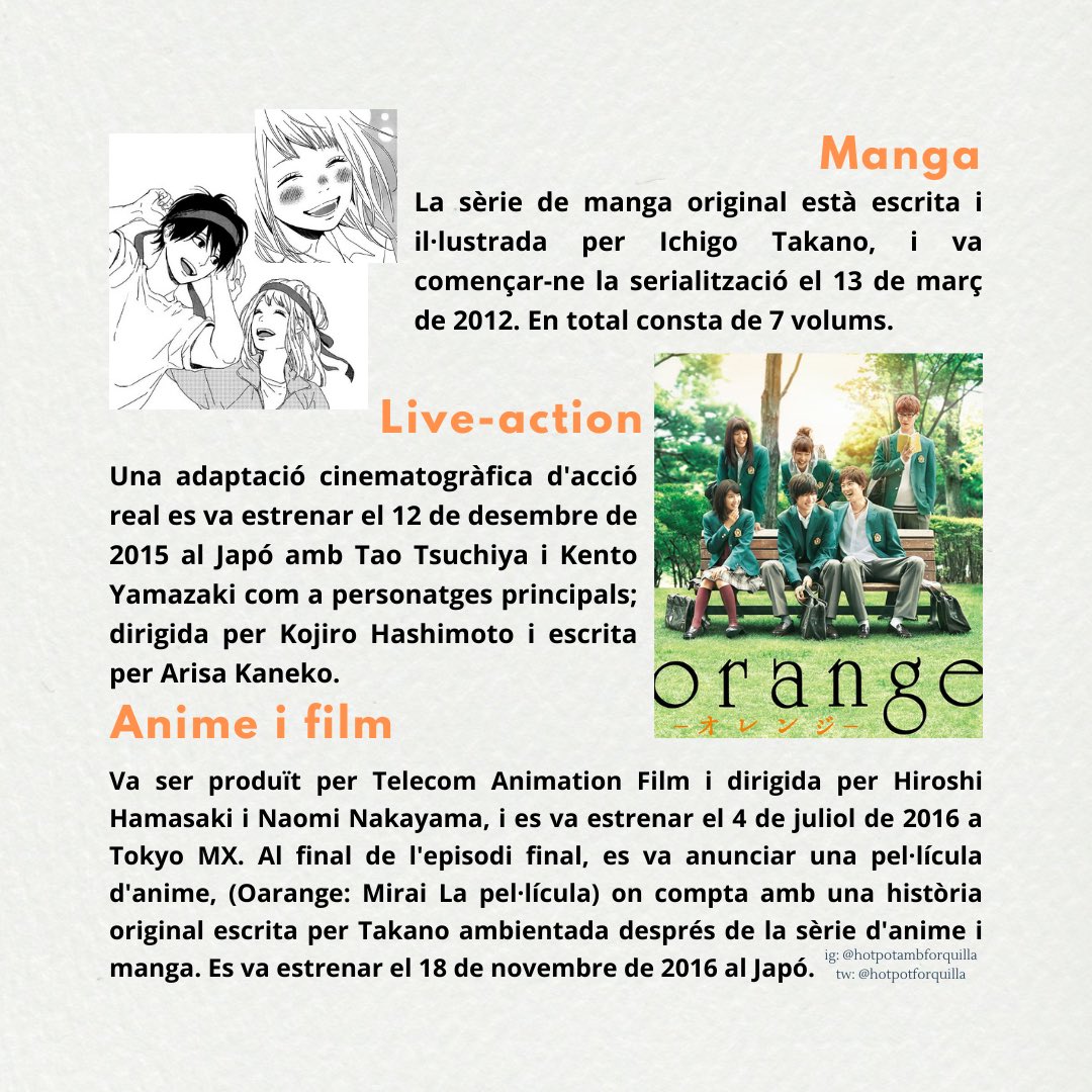 hotpotforquilla's tweet photo. Què passaria si un dia rebessis una carta del teu futur jo? Orange us ensenyarà que hem d’apreciar la nostra vida al dia a dia #anime #animecatalà #manga #oranga @KajiMangaCAT https://t.co/SbUGB37ZuQ