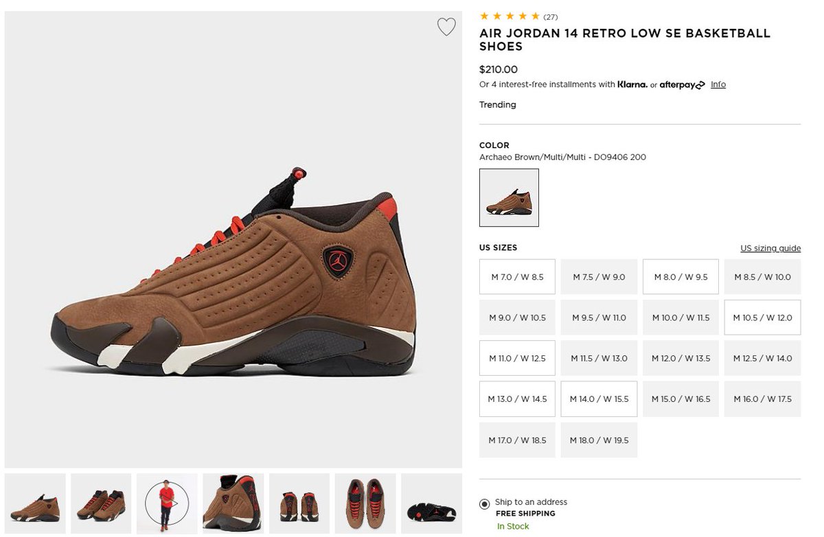 SneakerVisionz's tweet photo. Ad: Few Sizes - Jordan 14 Winterized "Archaeo Brown"

Jdsports -> https://t.co/Ns6udwtMMl https://t.co/zRASaY6H1y