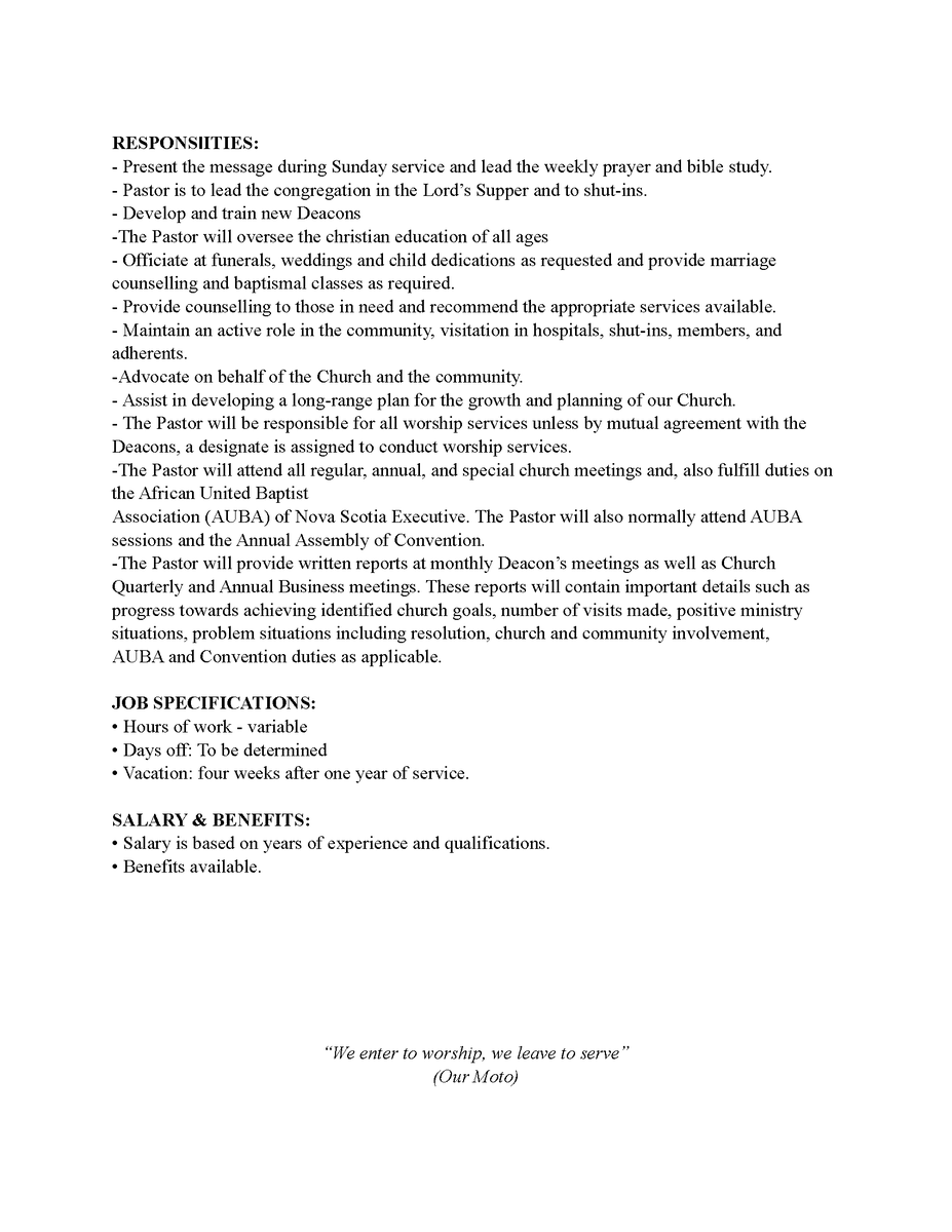 AfricanBaptist's tweet photo. Saint Thomas Baptist Church is seeking a new Pastor. https://t.co/1nxNqfEOEj