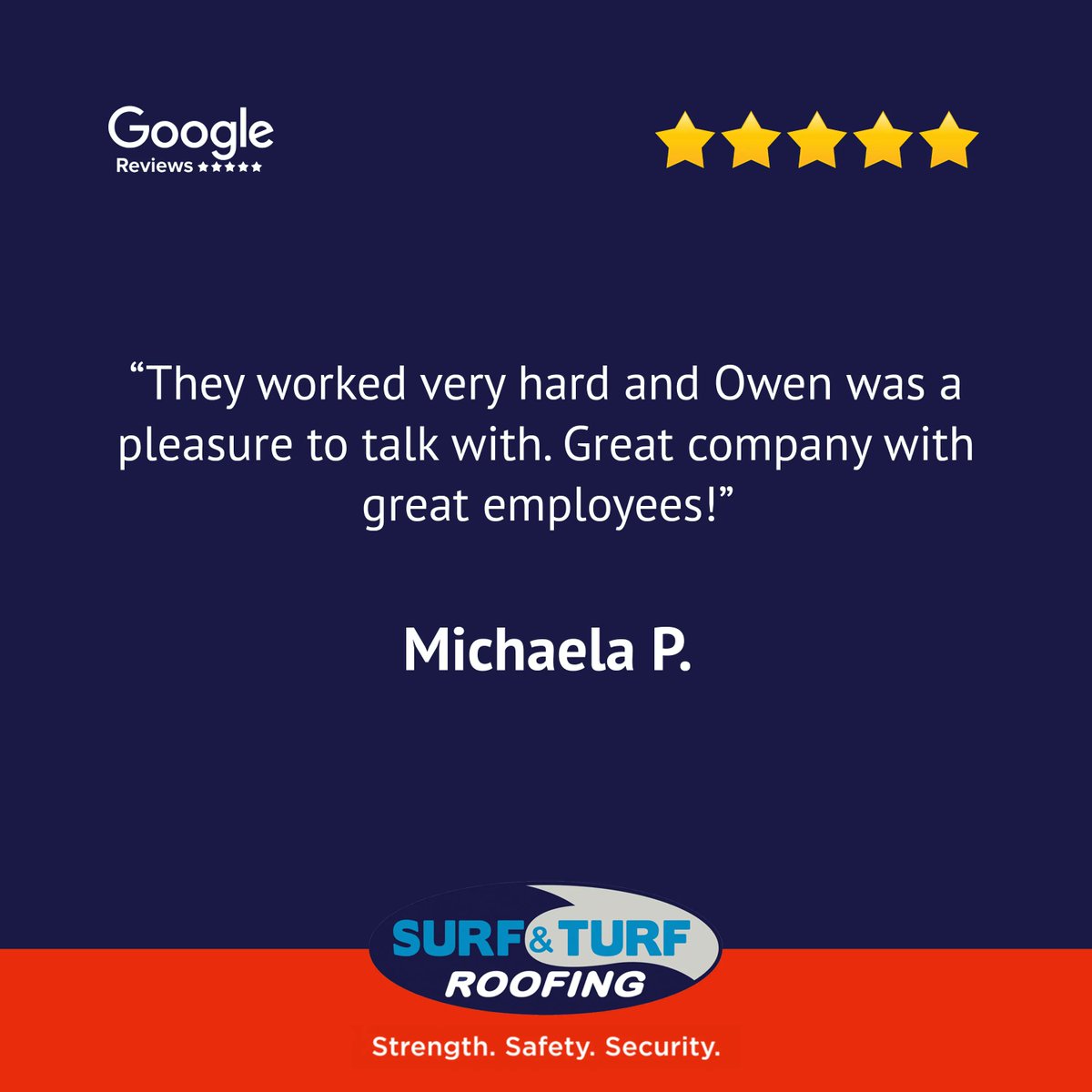 SurfandTurfRoof's tweet photo. ⭐️⭐️⭐️⭐️⭐️
“My gutters look great. Owen and his guys did a fantastic job. They worked very hard and Owen was a pleasure to talk with. Great company with great employees!” -Michaela P.

#fantastic #guttercompany #gutters #anotherhappycustomer https://t.co/aSlaBJcnlJ