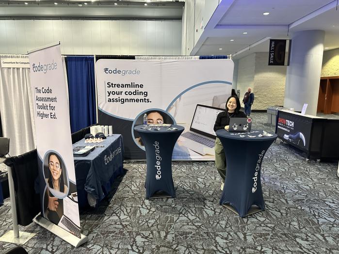 CodeGradeCom's tweet image. We’ve made it all the way from the Netherlands for the first day of #SIGCSE2023! We’re looking forward to speaking with you in person! If you want to learn more about our platform, stop by booth 203 for a chat! 🤝