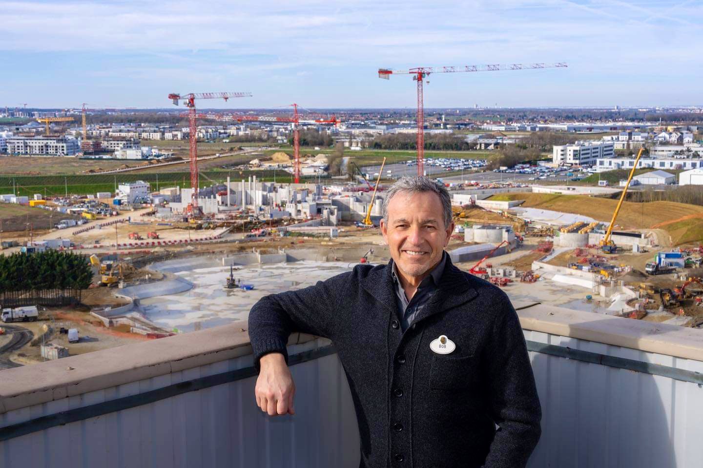 Disney's CEO Bob Iger at construction site of expansion of Disneyland Paris