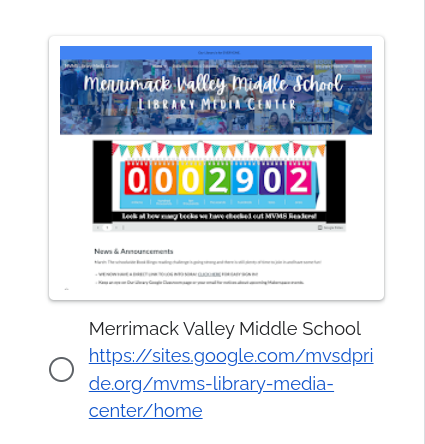 SearahMistLMS's tweet photo. Nominated for our School Library Website!! Wicked awesome! #voteforus :)
#virtualschoollibrary https://t.co/hCb83UNrwI