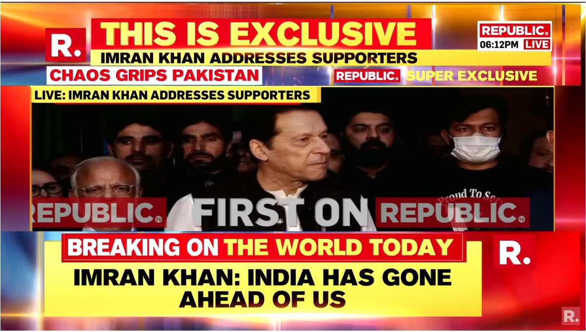 republic's tweet photo. #LIVE On #ThisIsExclusive | I have been treated like I am some kind of terrorist: Former Pakistan PM Imran Khan while addressing his supporters.
#ImranKhan #Pakistan #PTI #PTIChief #FormerPakPM
https://t.co/ge3J2OW61a https://t.co/AVNDJBBF6Q