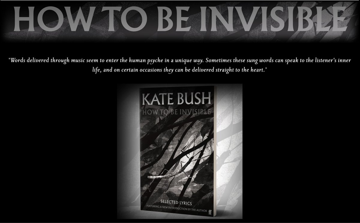 How To Be Invisible: Selected Lyrics - update: katebush.com/htbi-paper-bac…