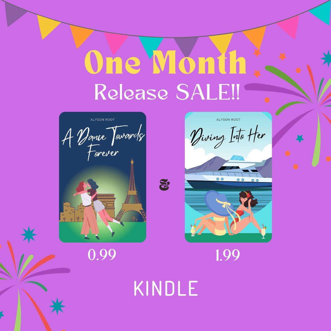 To celebrate Diving Into Her's 1 month release, I'm putting both books on sale! Head over to Amazon to grab your copy now.  Offer available until 31st March. #kindlebooks #sapphicbooks   #lesbianbooks #queerbooks #wlwbooks #bookstagram #lgbtbooks #bisexualbooks #LesbianRomance