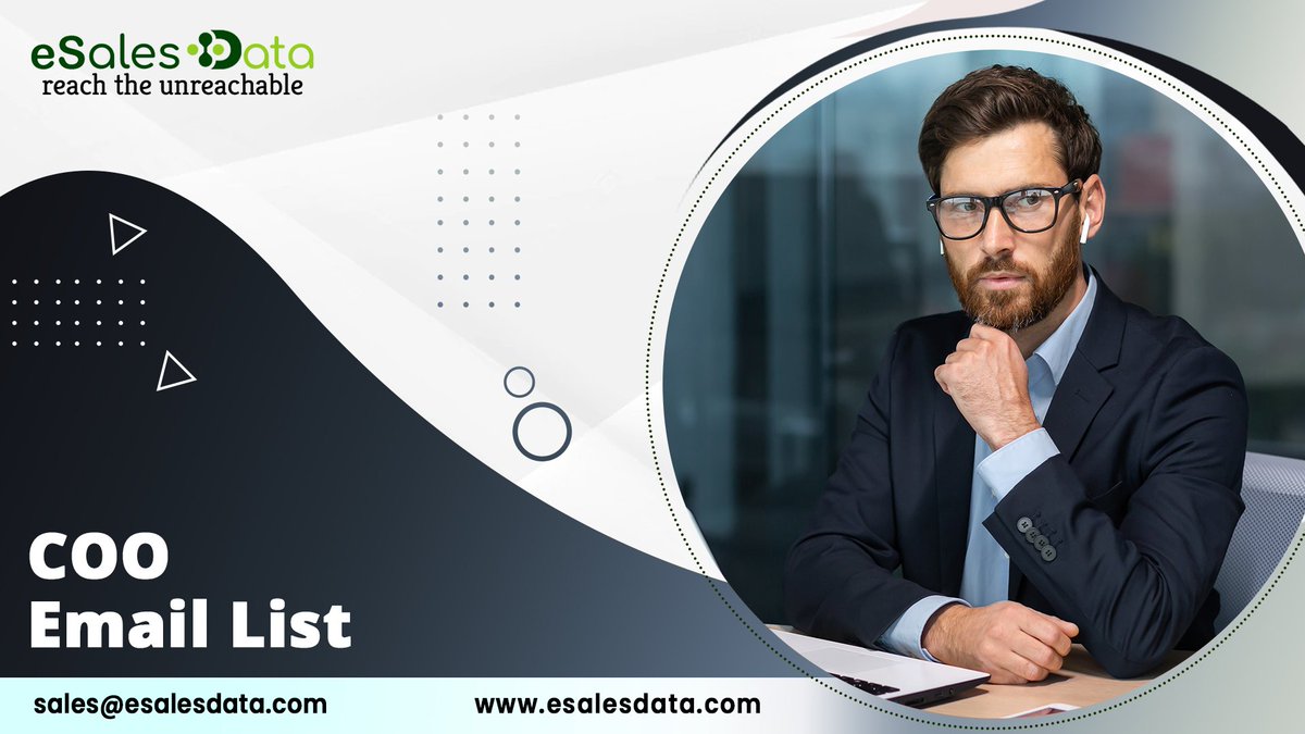 eSalesData's tweet photo. At eSalesData, we are dedicated to ensuring exceptional data quality. And this reflects in our approach to curating the hosted COO email list. 

Know More:https://t.co/tzspUAch8l

#emailmarketing #b2b #leads #esalesdata #professionals #clevel #chiefoperationsofficers #coodata https://t.co/RlZznbf6dZ