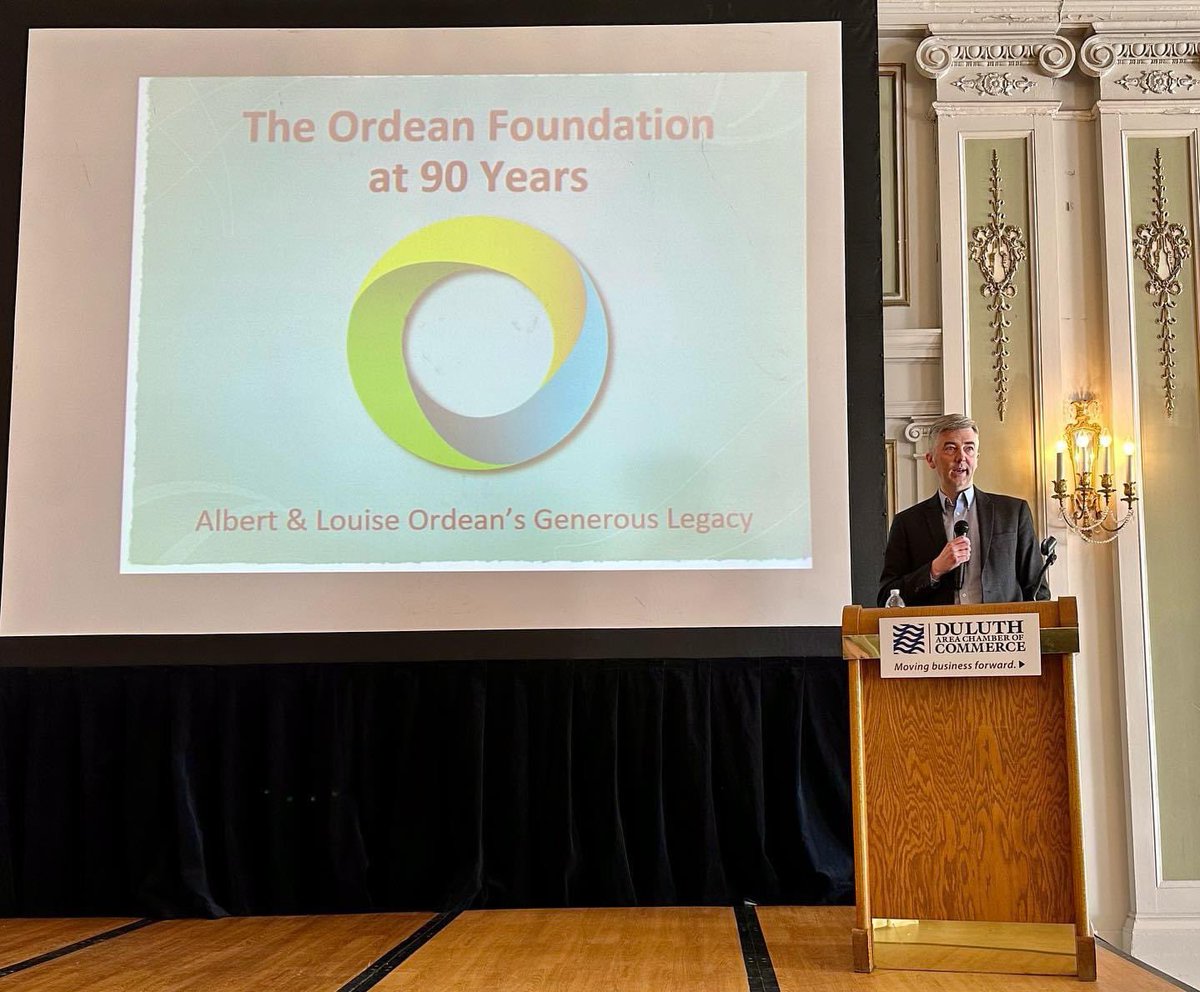 DanielFanning's tweet photo. Great to hear from my former boss and our former Mayor, @Ness_Duluth, at @DuluthChamber’s Let’s do Lunch earlier this week. Don continues to make a positive difference in our community, as executive director of the Ordean Foundation. He’s a man I respect, admire and appreciate. https://t.co/7iuG7nO2e9