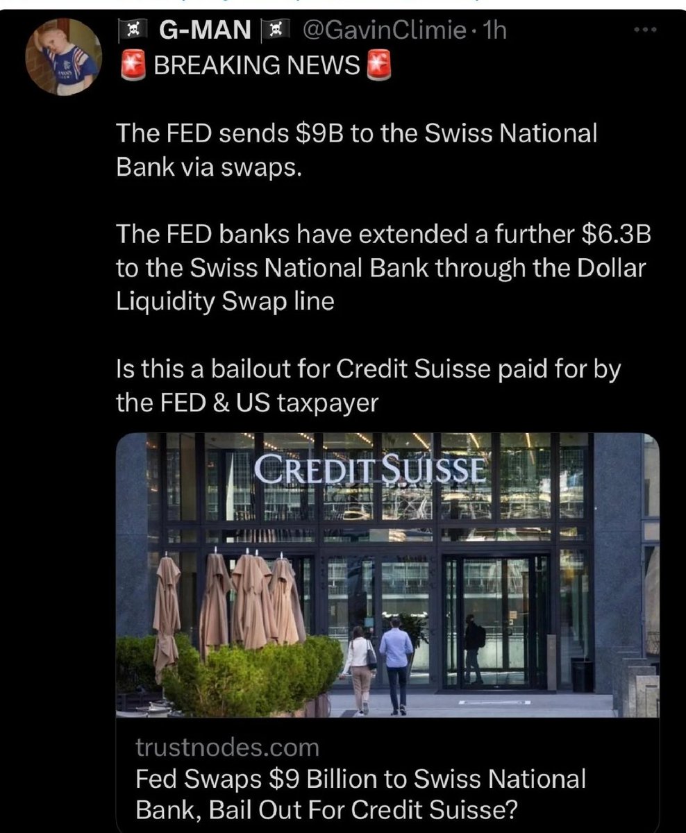 There are no words! At what point does the madness end? Now we are bailing out the Swiss bank, which is in this position due to its own negligence.
