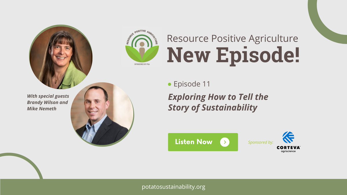 NEW EPISODE! 🚨 @johnmesko is joined by @Brandy_M_Wilson of @SimplotCompany and Mike Nemeth of @NutrienAgRetail to chat about why #sustainability is an ongoing, ever-evolving process and not just a check-the-box metric. potatosustainability.org/ep-11-explorin… Thank you to sponsor, @corteva!