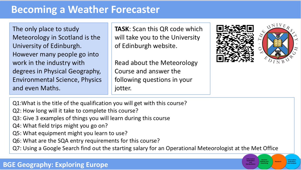 S2 Geographers looking at how to research careers. They’re gaining knowledge on what skills and qualifications they might need for future careers choices <a href="/LHSJourneys/">LHS Journeys / DYW</a> <a href="/LHS_Humanities/">LHS Humanities</a>