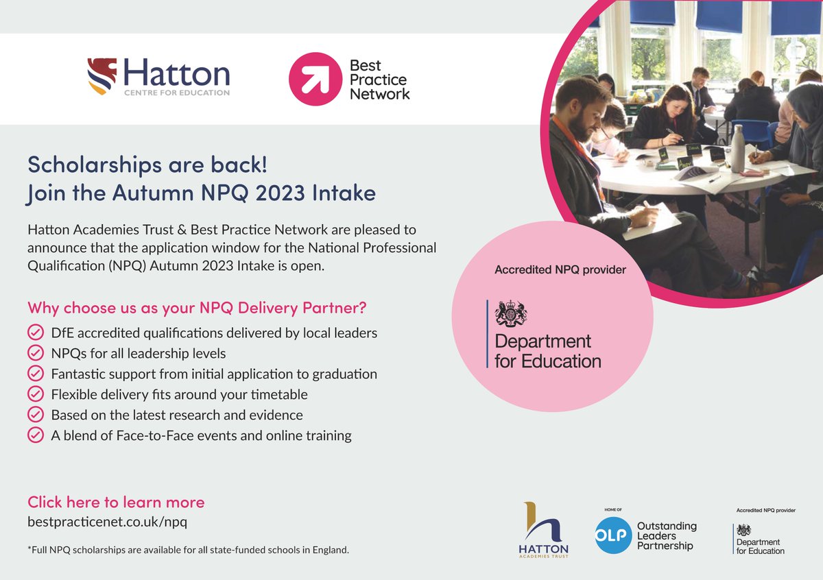 HattonCFE's tweet image. Our third session for our very popular NPQSL took place this week - if you're interested in being in the next co-hort and broadening your CPD, please see further details on our website or on the link below.
hattoncentreforeducation.org.uk #teaching #CPD #northants #qualifications