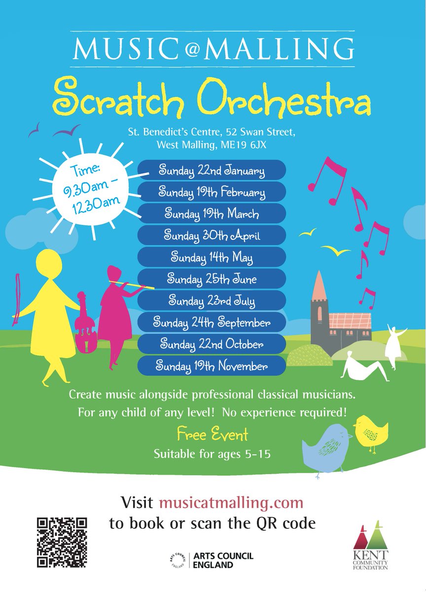 Come and join the Music@Malling Scratch Orchestra this weekend.  It is FUN, FREE and FABULOUS. To book a place:  eventbrite.co.uk/e/scratch-orch… <a href="/KentMusic/">Kent Music</a> <a href="/StBenedictsCtr/">St Benedict's Centre</a> <a href="/Kentfamilymag/">Kent Family Magazine</a> <a href="/whatsoninkent/">What's On In Kent</a> <a href="/fantasticforfam/">Fantastic for Families</a> <a href="/FamKentMag/">Families Kent Magazine</a> <a href="/WestMallingCEP/">West Malling CE Primary School & the McGinty SRP</a> <a href="/khskent/">Kings Hill School Primary & Nursery</a> <a href="/KentartsW/">Kent Arts & Wellbeing</a> <a href="/west_malling/">Visit West Malling</a> #music