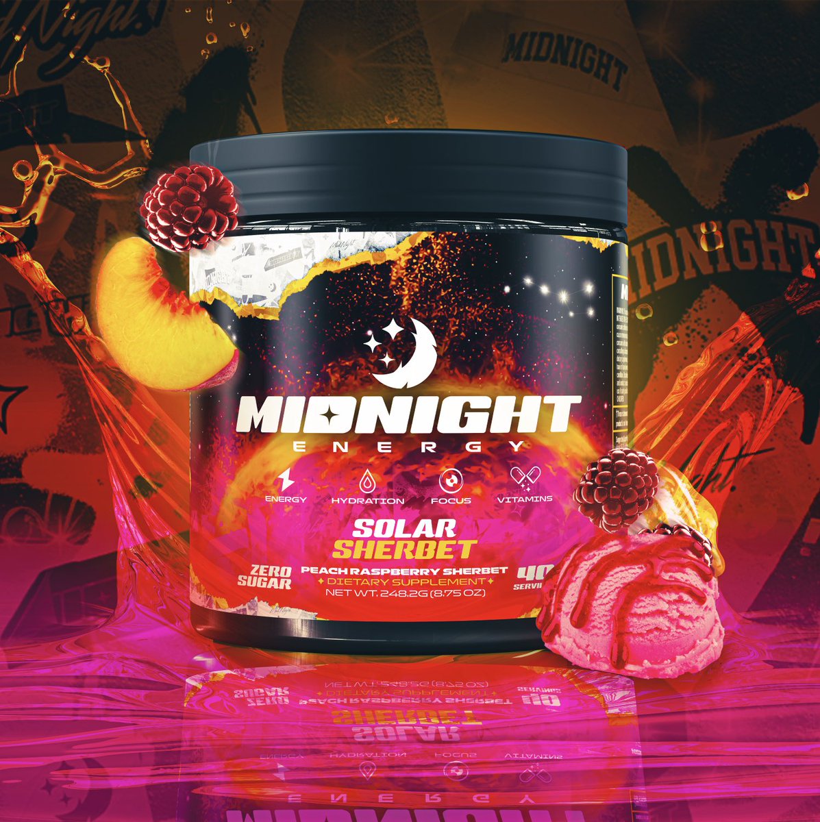 Have you heard of the new flavor yet Solar Sherbert😋🤤🤤. Releases 3.17.23 Use code “DIDIT” for 10% discount! @DrinkMidnight @KickStreaming #energy #nojitters #energymix #MIDNIGHT  #MidnightEnergy #KickStreamer
