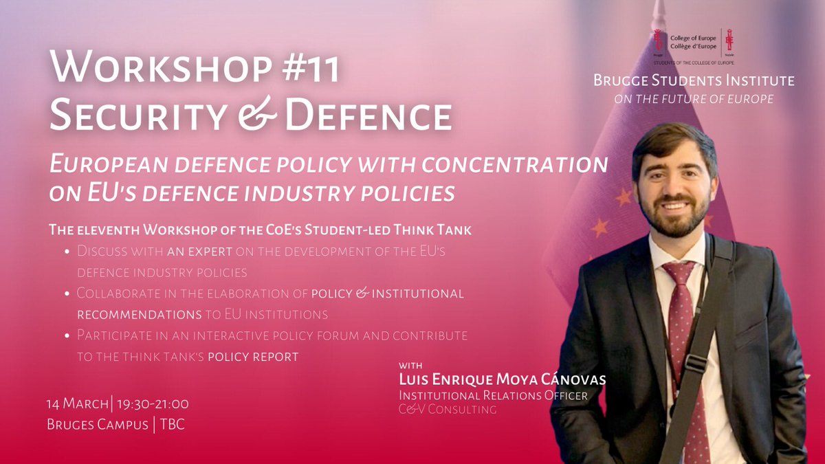 BRIEF_coe's tweet image. A few days ago the Working Group on #SecurityandDefence held our #11 workshop.

This time, we were joined by Luis Enrique Moya, from C&amp;amp;V Consulting. We discussed with him the future of the EU’s #defence #industry policies. Thanks to everyone who joined us!