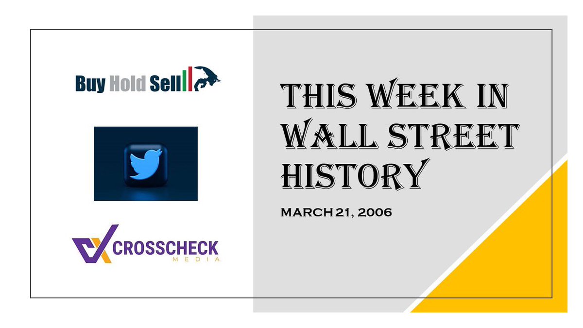 💥This Week in Wall Street History: Twitter starts Tweeting

Listen here 👉 evergreenpodcasts.com/buy-hold-sell/…

@TwitterMoments @Twitter @TwitterNYC @XCheckMedia