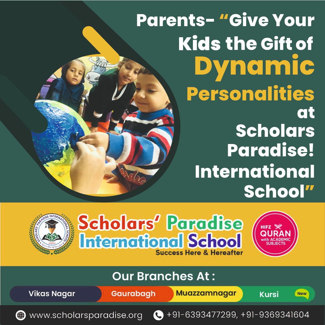 Scholarparadise's tweet image. From our fun and engaging programs to our experienced teachers, we're committed to helping your child become the best version of themselves. Give your child the gift of dynamic personalities today by enrolling them at Scholars Paradise!
#ScholarsParadise #FunAndKnowledge #Dynamic