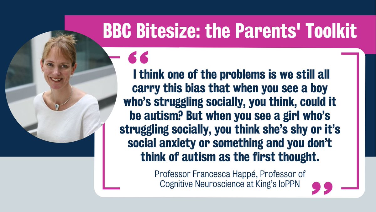 KingsIoPPN's tweet photo. What does it mean to '#mask' #autism? Why is it often underdiagnosed in women? And why have many #autistic women also been diagnosed with an #EatingDisorder? 

Find out more in the new @bbcbitesize Parents' Toolkit with Prof @HappeLab and Dr Emma Colvert ➡️https://t.co/gP4r0tZugP https://t.co/eJJeJoC8Yw