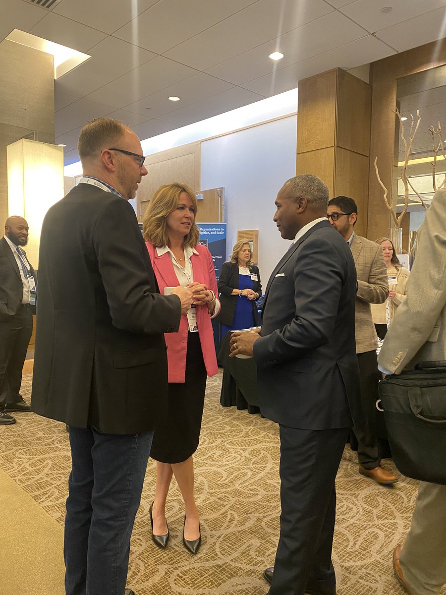 MDTechCouncil's tweet photo. MTC CEO Kelly Schulz connecting with Secretary Kevin Anderson before opening the show at the Digital Transformation Summit #MTCDigiSummit @MDBiz https://t.co/drTfb7BT3I