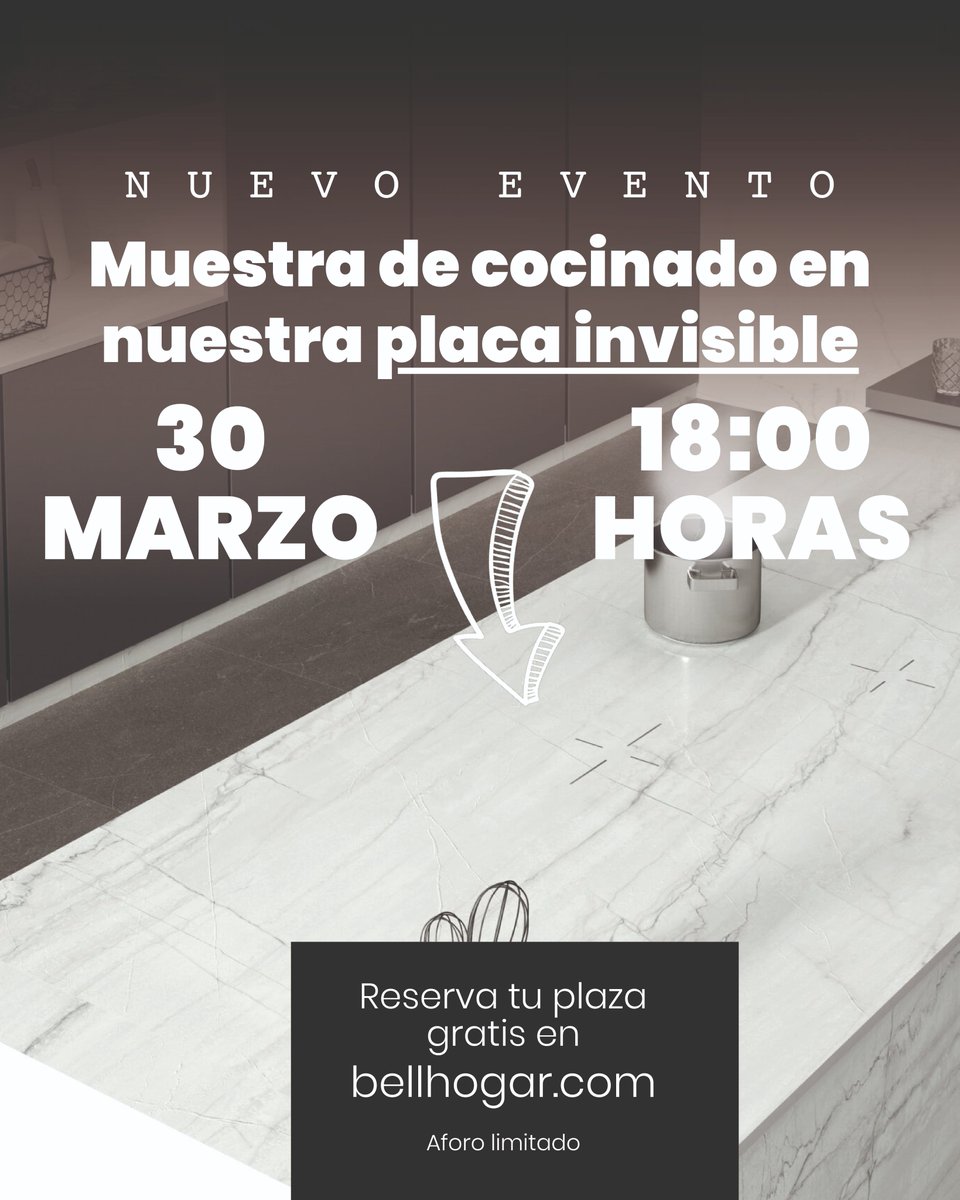 Bellhogar's tweet photo. 👨‍🍳 Un chef profesional realizará un menú variado para probar la versatilidad de nuestra placa de inducción invisible. 
🥘 Disfrutaremos tomando algo de beber y degustaremos los platos que el chef realice en directo. 
🗓 ¡Reserva ya! https://t.co/yfLrfPel4H https://t.co/zfJRXJr6Jb