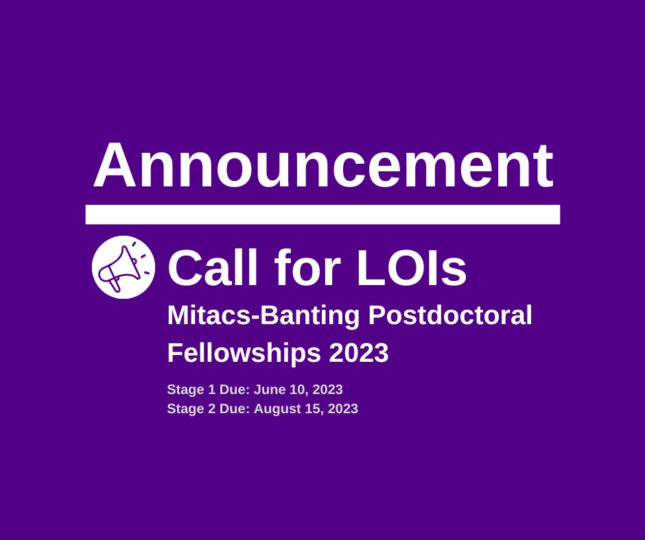 BantingResearch's tweet photo. The Mitacs-Banting Postdoctoral Fellowships Call for Letters of Intent (LOI) is now open! If you're a postdoc in Canada looking to advance your research career, apply now!
https://t.co/61vTz0GlbG
#BantingResearch #MitacsBanting #postdoc #research @MitacsCanada @BantingResearch https://t.co/RPApCqtp0e