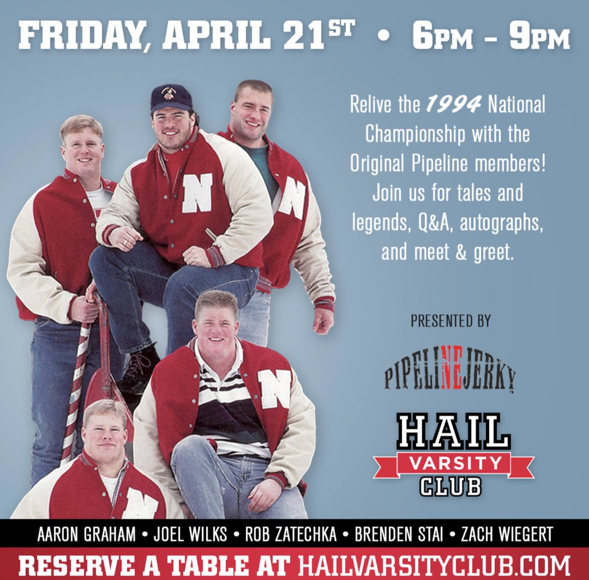 🚨ORIGINAL PIPELINE EVENT🚨

.<a href="/PipelineJerky/">Pipeline Jerky</a> was created in honor of the Greatest Offensive Line in College Football History: the 1994 O Line

To celebrate their legacy we partnered with the ORIGINAL PIPELINE to launch an absolutely EPIC event - come join us!! 👇👇👇