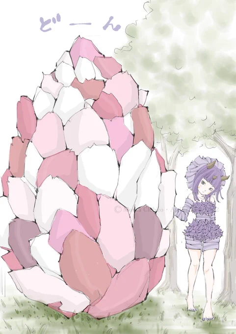 木の実 もいろいろ世界 は広いぞ...#イラスト #恐竜 #トリケラトプス #ガオガオ #illustration 