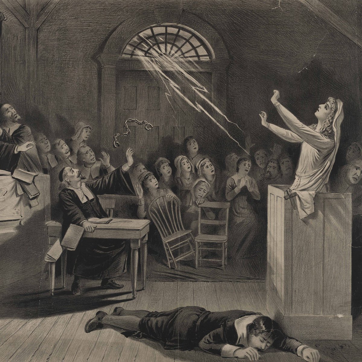 HISTORYUK's tweet photo. A mysterious illness struck Salem, in 1692, leaving young girls writhing and screaming in fits of rage. There was a belief in the town that three women made a pact with the devil and were responsible for the illness spreading throughout the community. #WitchesOfSalem https://t.co/vt7cwIeKhM