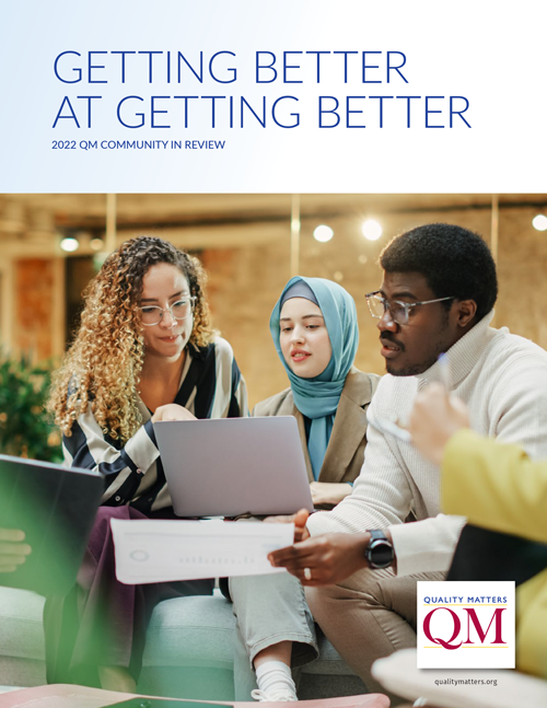Read the 2022 Community in Review report to learn about how the QM community came together to move the needle for digital learning, and what the path forward might look like: ow.ly/r42b50NjAJ3