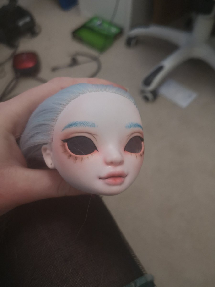 frantasia_'s tweet photo. @Kyoosh I know right? How come I didn't have dolls this special and high quality when I was a child?

I'm trying to make a custom doll right now lol, I rerooted her hair and I'm painting her face, waiting for her new eyes to arrive https://t.co/MxesoUDV5r