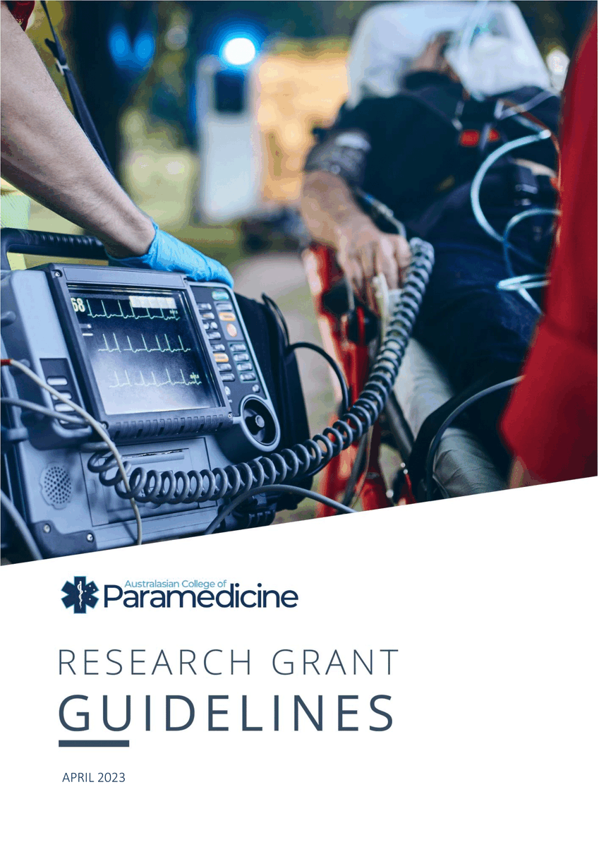 ACParamedicine's tweet photo. Applications for this year's College Research Grants open 28 April and close on 16 June.

If you are considering applying, we recommend viewing our Grant Guidelines and associated video at https://t.co/jD5XoTLHgt #ParaResearch https://t.co/Hz9aZvNRLq