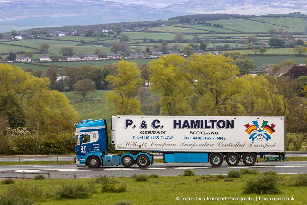 P&C Hamilton on the M6 Cumbria #pchamilton #scania #scaniatrucks #scaniatopline #articulatedtruck #lorry #trucks #haulage #trucking #hgv #cumbria #m6 #canonphotography #truckspotting #truckspotter #truckart #wallart #leisurepics #colinmorganphotography #outandaboutpublications