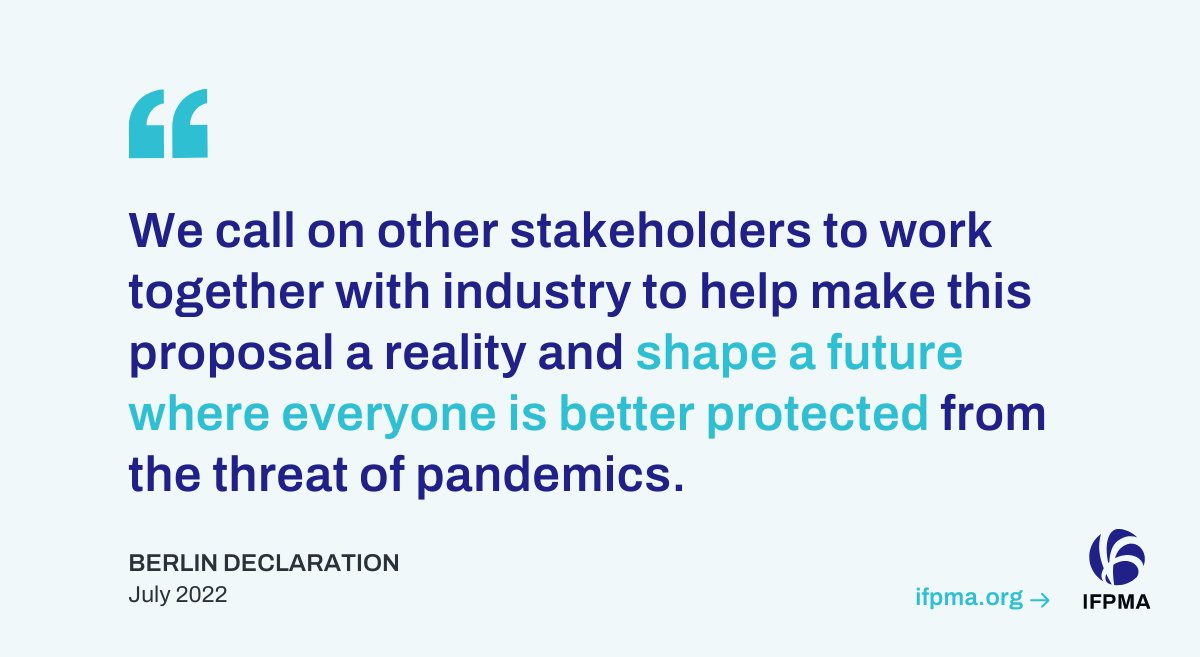 IFPMA's tweet photo. The innovative pharma industry has always been and will always be a constructive partner to ensure #HealthForAll.
To do better & apply the #C19LessonsLearned, we put forward a proposal to help ensure equitable access to treatments during future pandemics➡️https://t.co/D0mJbzn08B https://t.co/xS5g032XN4
