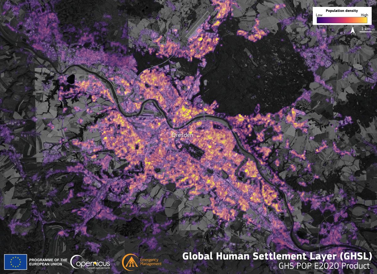 CopernicusEU's tweet image. #DYK? 

The @CopernicusEMS Global Human Settlement Layer is derived from #Sentinel1  🇪🇺🛰️ and #Sentinel2 🇪🇺🛰️data

It provides detailed information about human 🧍presence on #OurPlanet 🌍

More at 🔗ghsl.jrc.ec.europa.eu/copernicus.php 

⬇️Dresden 🇩🇪