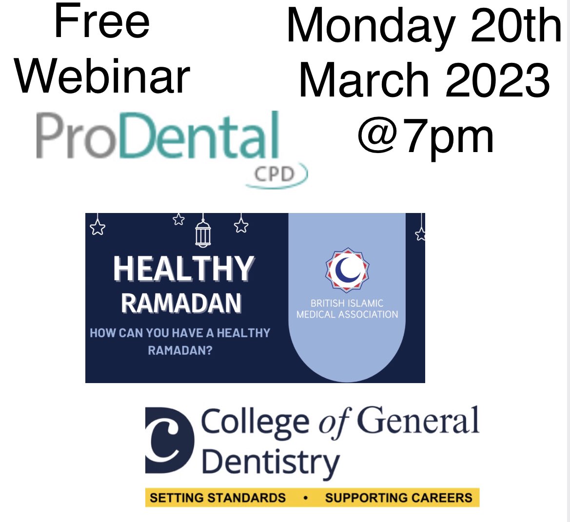 @ProDentalCPD @CGDent @SBDNuk @TheBDA @BADNUK @FGDP_UK @ADI_dental @ITIUKIRELAND Everyone’s welcome to the discussion with a great panel! GM LDC Chair & Principle Dentist Mohsan Ahmad @CGDent Hygienist Sarah Hill , London Dental Academy’s Dr ShihabRomeed , @BritishIMA &orthodontist Dr Nadia Ahmed , Emergency dentist Amber Hasnain and GP Dr Mateen Diwani