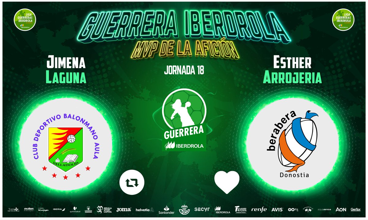 IberdrolaDHF's tweet photo. ⭐️ #GuerreraIberdrola - Jornada 18
 
🆚 @BmAulaCultural : @BalonmaBeraBera 

♻️ RT: @jimenalaguna14 
❤️ Me gusta: @EstherArrojeria https://t.co/LD6SP0f1FR