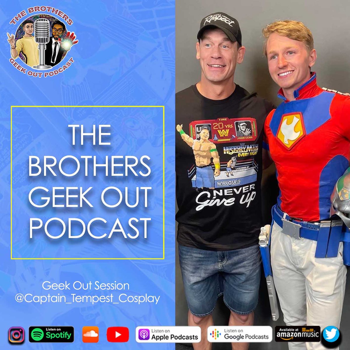thebrosgeekout's tweet photo. I got to catch up with super cool creative guy and all round cool dude @Cap_tempest we geeked out about cosplay and his experience on the red-carpet.
This episode will be out today after lunch.
Watch here: https://t.co/XMruPDe7ZS
#geekoutsession https://t.co/FbE7JyWStA