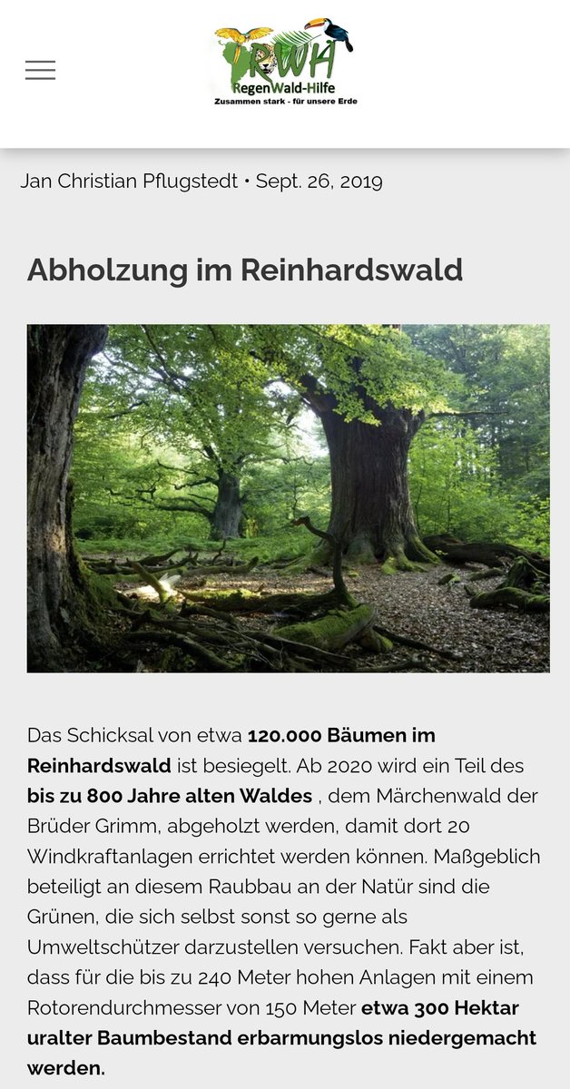 „Also unser Wald ist mehr oder weniger weg. Und wir hoffen, dass ihr einen Weg finden könnt, den Wald zu beschützen und im Wald zu leben. Macht es besser, als es unsere Vorfahren gemacht haben.“

Robert „Häuptling“ Habeck auf seiner Regenwaldreise (2023)

regenwald-hilfe.de/abholzung-im-r…