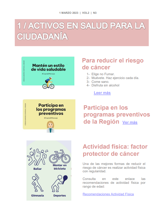 Murciasalud's tweet photo. 📌 Para reducir el riesgo de #cáncer:
🚭 Elige no fumar
🚴🏽♂️ Muévete. Haz ejercicio cada día
🍏 Come sano
💃🏽 Disfruta sin alcohol
✳️ En #PROMOPREVE puedes encontrar más información ⤵️
https://t.co/oQYcpRGPt9
https://t.co/gSIWSi7DXS
#MurciaSalud https://t.co/dbFdLZjBZ5
