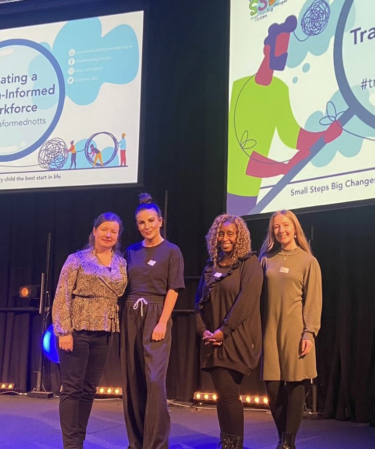 cest_services's tweet photo. Thank you @ssbc_nottingham for yesterdays conference on creating trauma-informed workforce. Looking at trauma informed strategies and defining trauma. 
“Trauma is what happens inside you when something bad happens outside you”. Gabor Mate.#donnastenton #DrsuzanneZeedyk https://t.co/9lLPcLJmU1