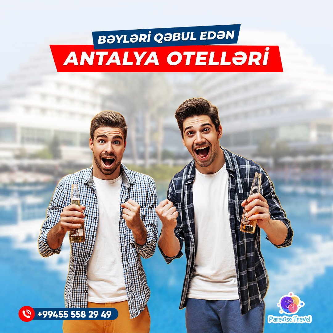 prdstrvl's tweet photo. Bəylər üçün Antaliya turu.🇹🇷
📆 10 İyun-16 İyun
🌙 6 gecə-7 gün☀️
#Antalya
#Turkiye
#Azerbaijan
#baku
Ətraflı məlumat üçün:
👩🏻‍💻+994 555582949
👩🏻‍💻+994 705582949

📍Ünvan: Məmməd Araz 43 https://t.co/9brvCgeJ49