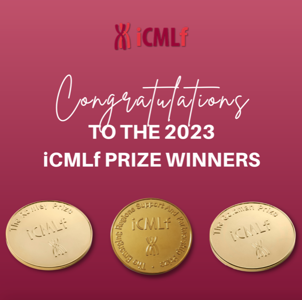 icmlf's tweet photo. We're excited to announce the 2023 iCMLf Prize winners! Congratulations to Professor Jerry Radich (Rowley Prize), Professor François Guilhot (Goldman Prize), Professor Iryna Dyagil &amp; Dr Kostyantyn Kotlyarchuk (iCMLf Prize). Learn more: https://t.co/1RaH4N6ruF @ESHaematology https://t.co/RYvBV0T7nU