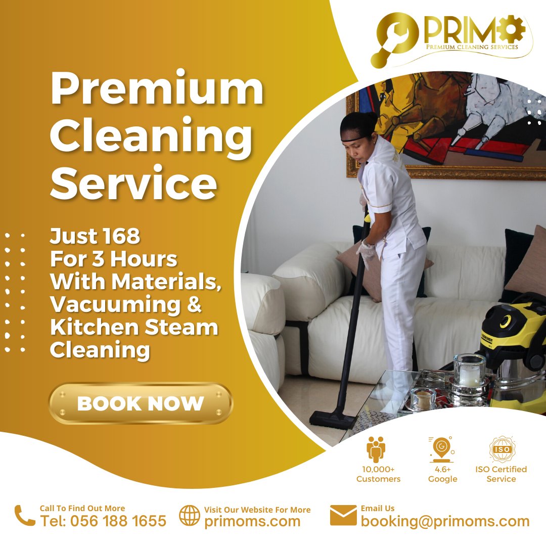 Most Trusted Premium Cleaning Service in Dubai

Primo Cleaning & Maintenance Services
Get all your cleaning and maintenance requirements covered in one place.

☎ 0561881655
primoms.com/cleaning-servi…

#maidservicedubai #cleaninginDubai #maintenanceindubai #dubai #uae #premiumclean