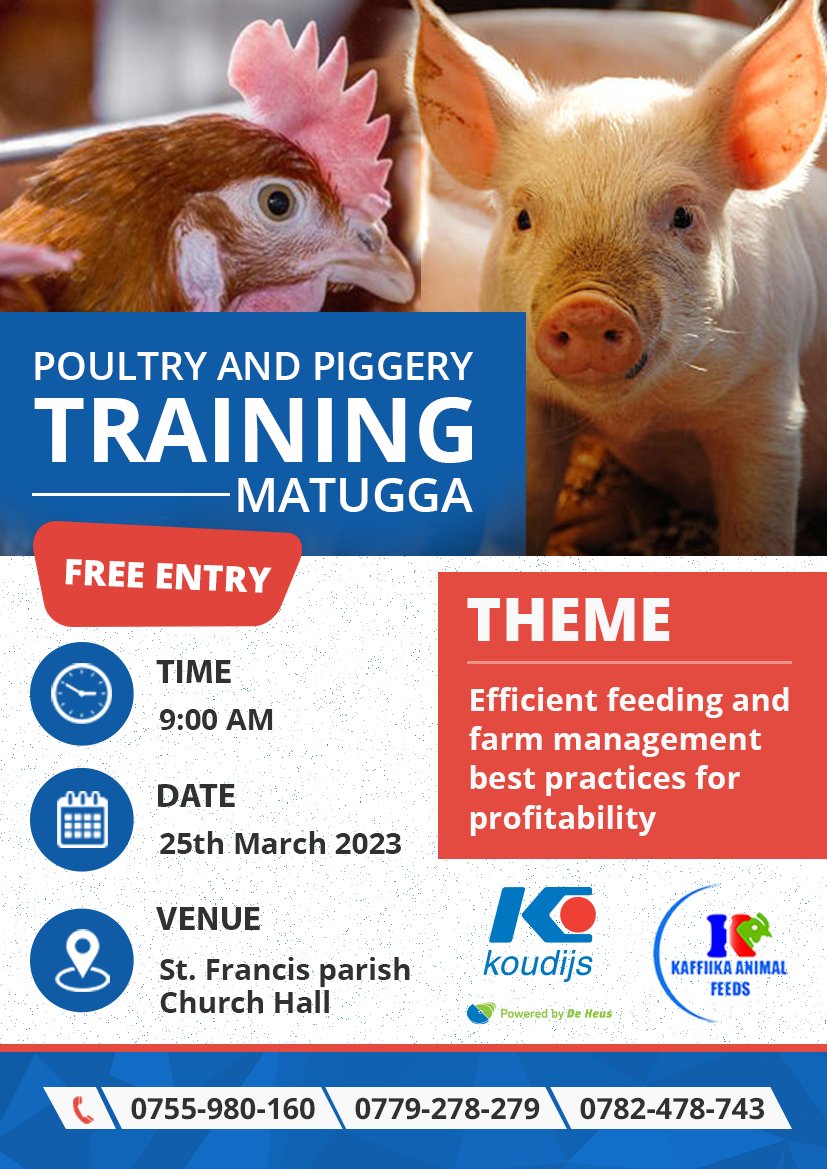 KaffiikaFeeds's tweet photo. SAVE THE DATE. MATUGGA
#matugga #kaffiikaAnimalFeeds #PoultryAndPiggery https://t.co/Ml69bN8Oub