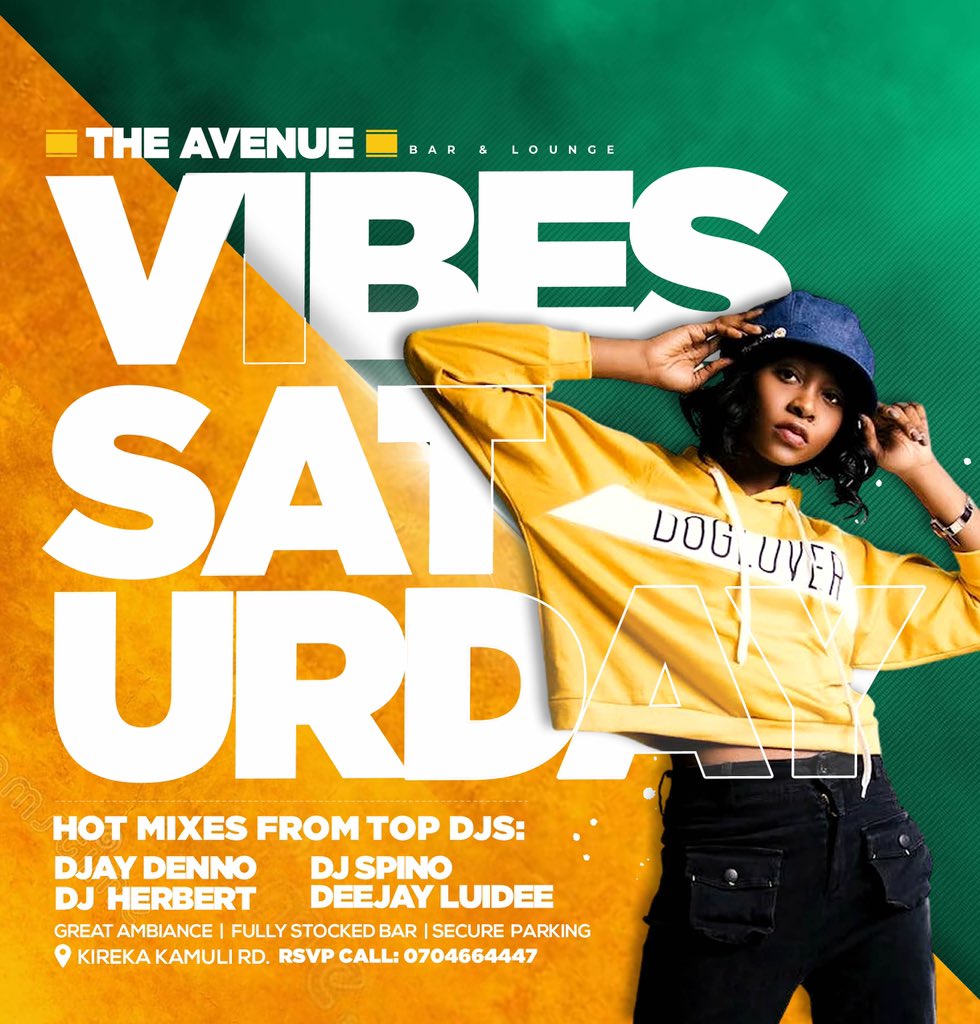 theavenueug's tweet photo. The Vibe is on this Saturday at the The Avenue Bar &amp; Lounge https://t.co/WdddFtkxg8