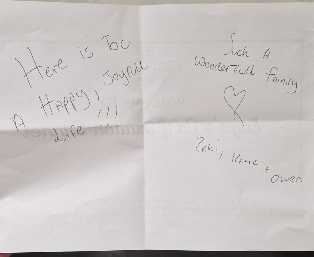 kikiduds's tweet photo. A big thank you to the staff @BGhotelderry last night for making Enyas confirmation meal so special. The food was beautiful. Unbelievable service from start to finish &amp; a wee keepsake note too❤️
#thelittlethings https://t.co/O1xpskB8tz