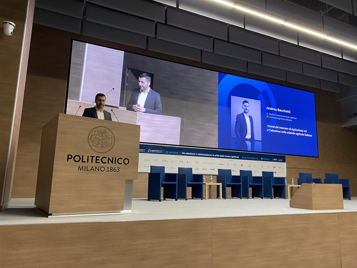 .<a href="/AndreaBacchetti/">Andrea Bacchetti</a> Direttore dell’Osservatorio #SmartAgrifood apre la sezione “I trend del mercato di #Agricoltura 4.0 e l’adozione nelle aziende agricole italiane” #OSAF23