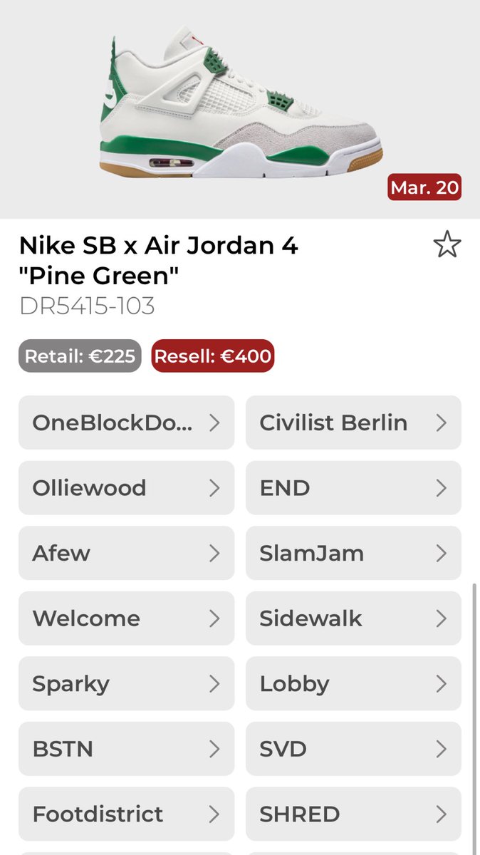 35+ Raffles for the Jordan 4 „Pine Green“ loaded in our app!

Free Download: apps.apple.com/de/app/hypeapp…

Like for Good Luck! 🍀❤️